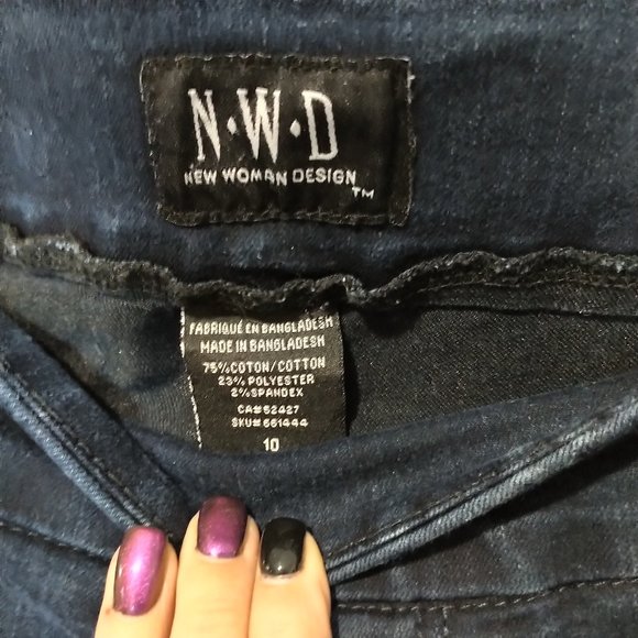 10 NWD Dark wash pull slip on baby boot flare denim jeans - Picture 2 of 3